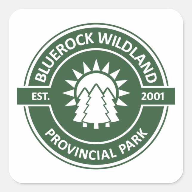 Sticker Carré Parc provincial Bluerock Wildland Sun Trees (Devant)