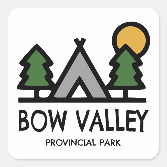 Sticker Carré Parc provincial de Bow Valley (Devant)