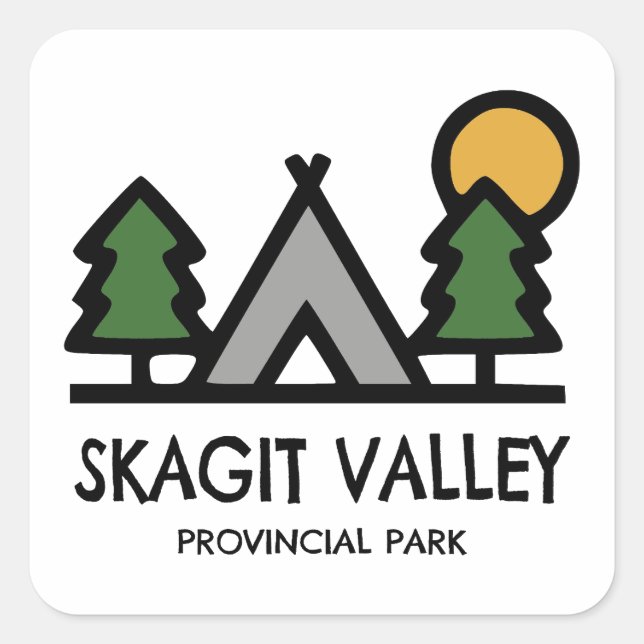 Sticker Carré Parc provincial de Skagit Valley (Devant)