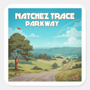 Sticker Carré Parc routier Natchez Trace Mississippi Rainbow