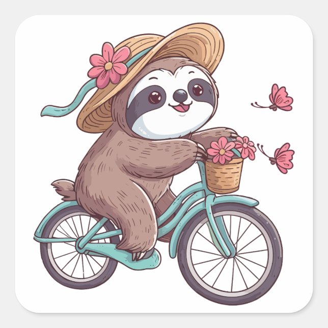 Sticker Carré Parcours d'aventure à vélo, Parcours d'aventure à  (Devant)