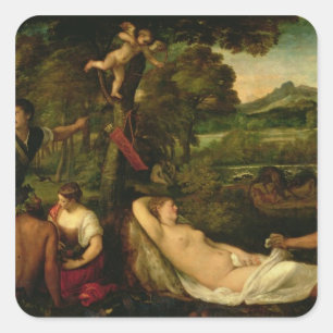 Sticker Carré Pardo Vénus ou Jupiter et antiope