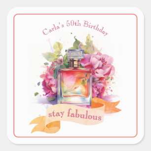 Sticker Carré Parfum fantaisie Fabuleux Fille Anniversaire