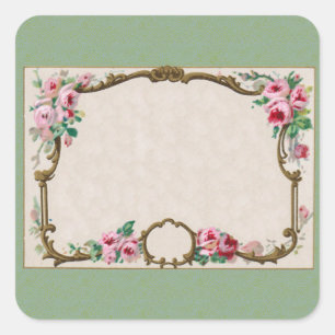 Sticker Carré Parfum Rose antique
