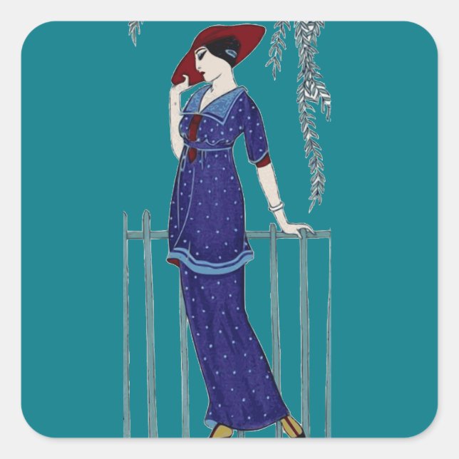 Sticker Carré Paris fashion 1920 (Devant)