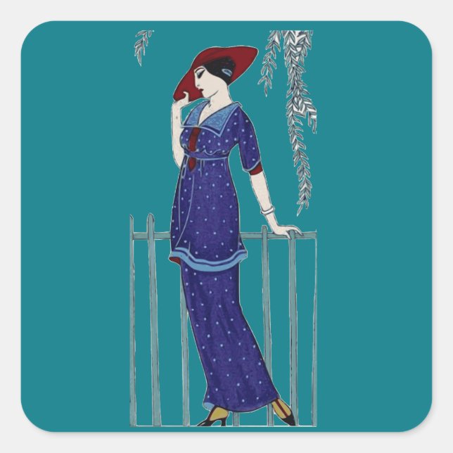 Sticker Carré Paris fashion 1920 (Devant)