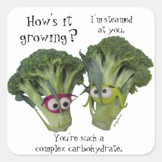 Sticker Carré Parler de Brocoli amusant
