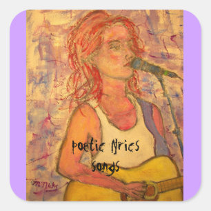 Sticker Carré paroles poétiques et chanson