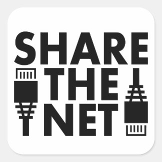 Sticker Carré Partagez le Net