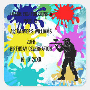 Sticker Carré Parti du Paintball