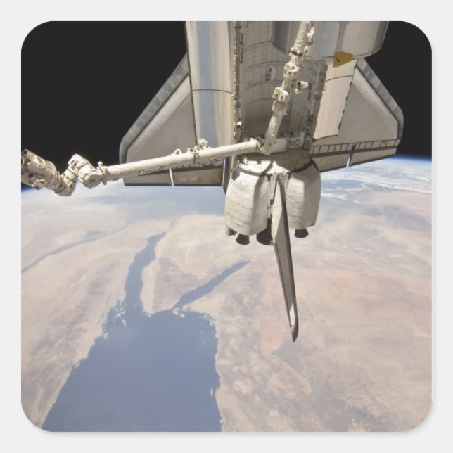 Sticker Carré Partie arrière de la navette spatiale ancrée (Devant)