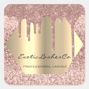 Sticker Carré Parties scintillant de maquillage en or noir Lashe