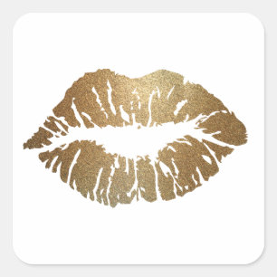 Sticker Carré Parties scintillant d'or, style luxe