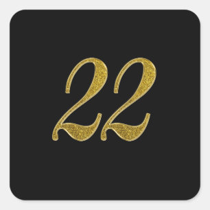 Sticker Carré Parties scintillant Gold Numéro 22