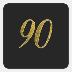 Sticker Carré Parties scintillant Gold numéro 90