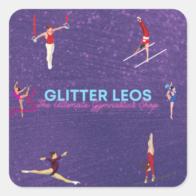 Sticker Carré Parties scintillant Leo's - The Ultimate Gymnastic (Devant)