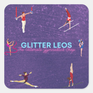 Sticker Carré Parties scintillant Leo's - The Ultimate Gymnastic