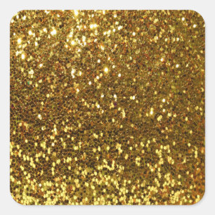 Sticker Carré Parties scintillant or