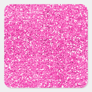 Sticker Carré Parties scintillant rose chaud