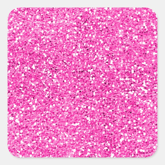 Sticker Carré Parties scintillant rose chaud (Devant)