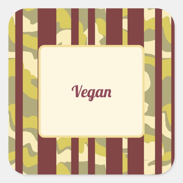 Sticker Carré Party Food Vegan Dietray Preference  (Devant)