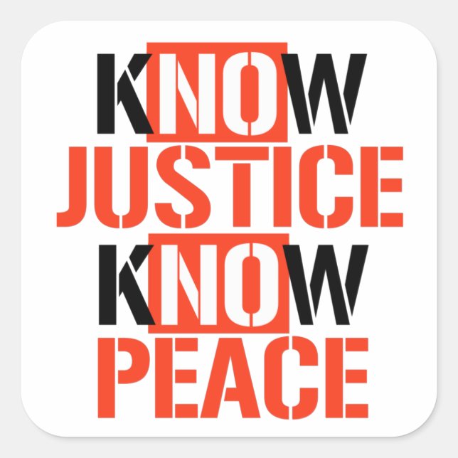Sticker Carré Pas de justice ni de paix (Devant)
