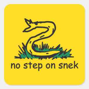 Sticker Carré Pas de pas sur les mèmes de snek Gadsden SnekRight