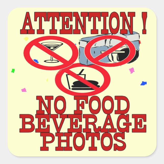 Sticker Carré Pas de photo ou de signe alimentaire (Devant)