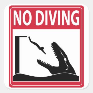 Sticker Carré Pas de plongée (Mosasaurus)
