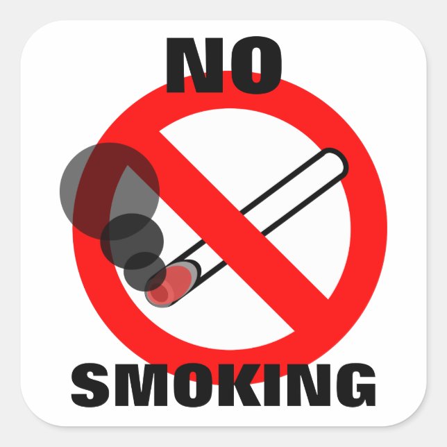 Sticker Carré Pas de signe anti-tabac (Devant)
