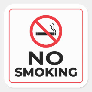 Sticker Carré Pas de signe anti-tabac