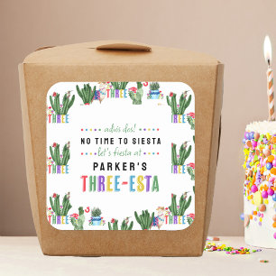 Sticker Carré Pas le temps de fêtes Trois-Esta Fiesta 3e anniver