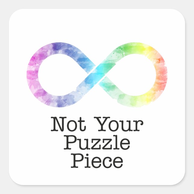 Sticker Carré Pas votre pièce de puzzle - sensibilisation sur l' (Devant)