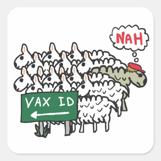 Sticker Carré Passeport d'identification anti-vaccin (Devant)