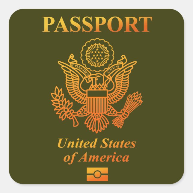 STICKER CARRÉ PASSPORT(USA) (Devant)