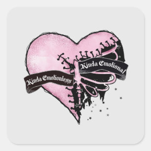 Sticker Carré Pastel Goth Heart   Émotionnel et sans émotion