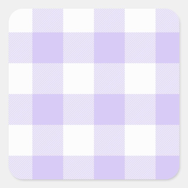 Sticker Carré Pastel Purple En vichy Motif (Devant)