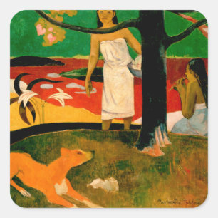 Sticker Carré Pastorales Tahitiennes par Paul Gauguin