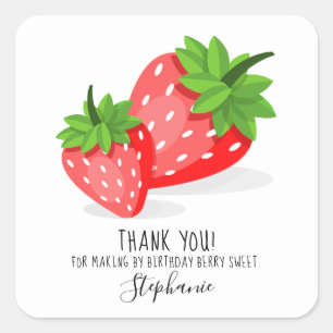 Sticker Carré Patch fraise