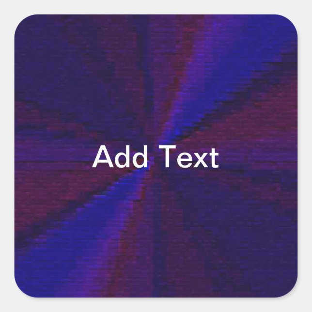 Sticker Carré Patchwork circulaire de dégradé bleu à pourpre (Devant)