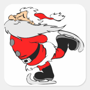 Sticker Carré Patinage sur glace du Père Noël