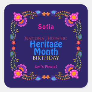 Sticker Carré Patrimoine Hispanique National Anniversaire Flor c