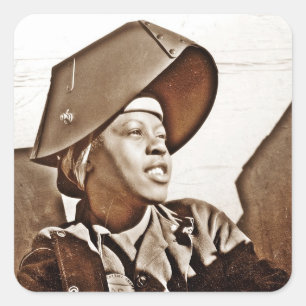 Sticker Carré Patriotes de femmes d'Afro-américain