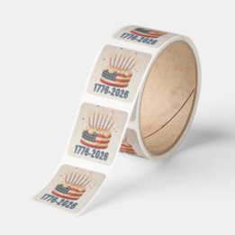 Sticker Carré Patriotic 250th America Cake 1776–2026