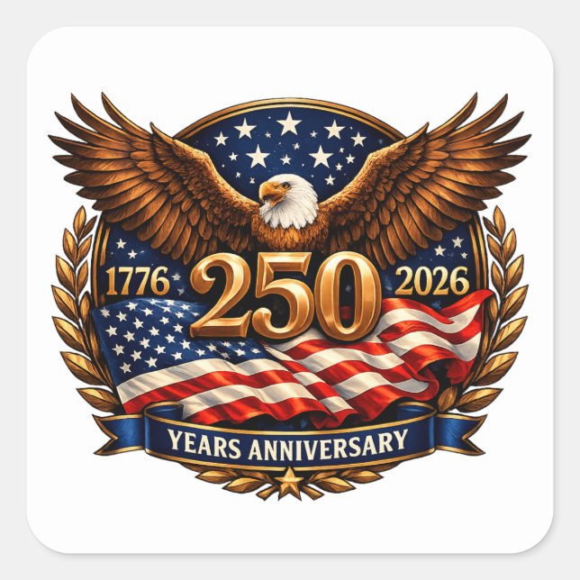 Sticker Carré Patriotic Bronze 250th Anniversary Emblem (Devant)