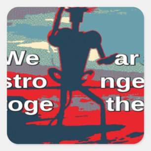 Sticker Carré Patriotique responsabiliser USA Change, unir plus 