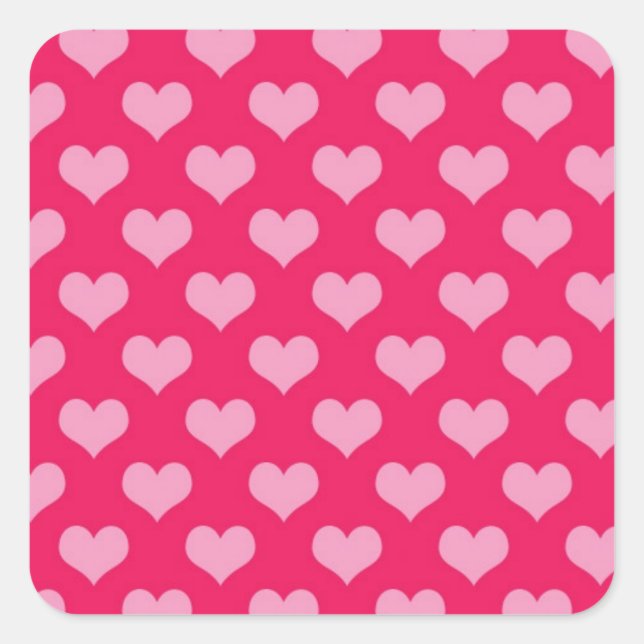 Sticker Carré Patters de Cute Pink (Devant)