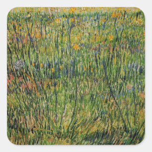 Sticker Carré Pâturage en fleurs par Vincent van Gogh