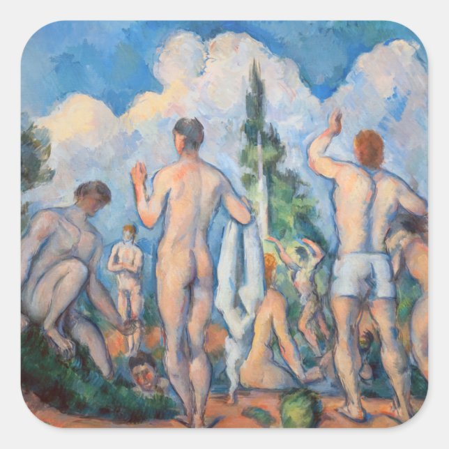 Sticker Carré Paul Cezanne - Bathers (Devant)