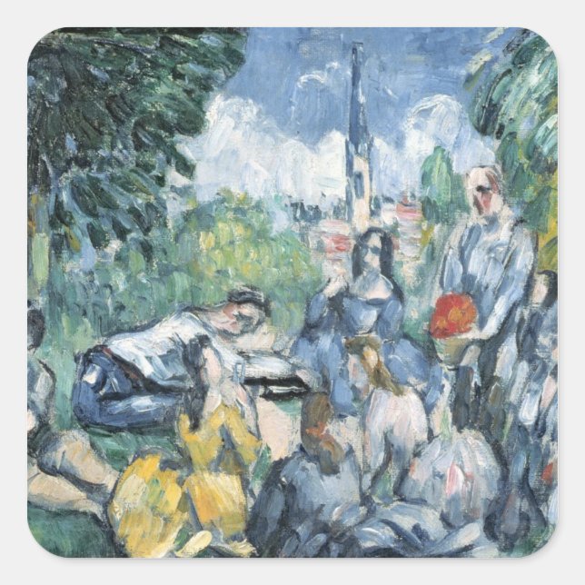 Sticker Carré Paul Cezanne | Dejeuner sur l'herbe, 1876-77 (Devant)